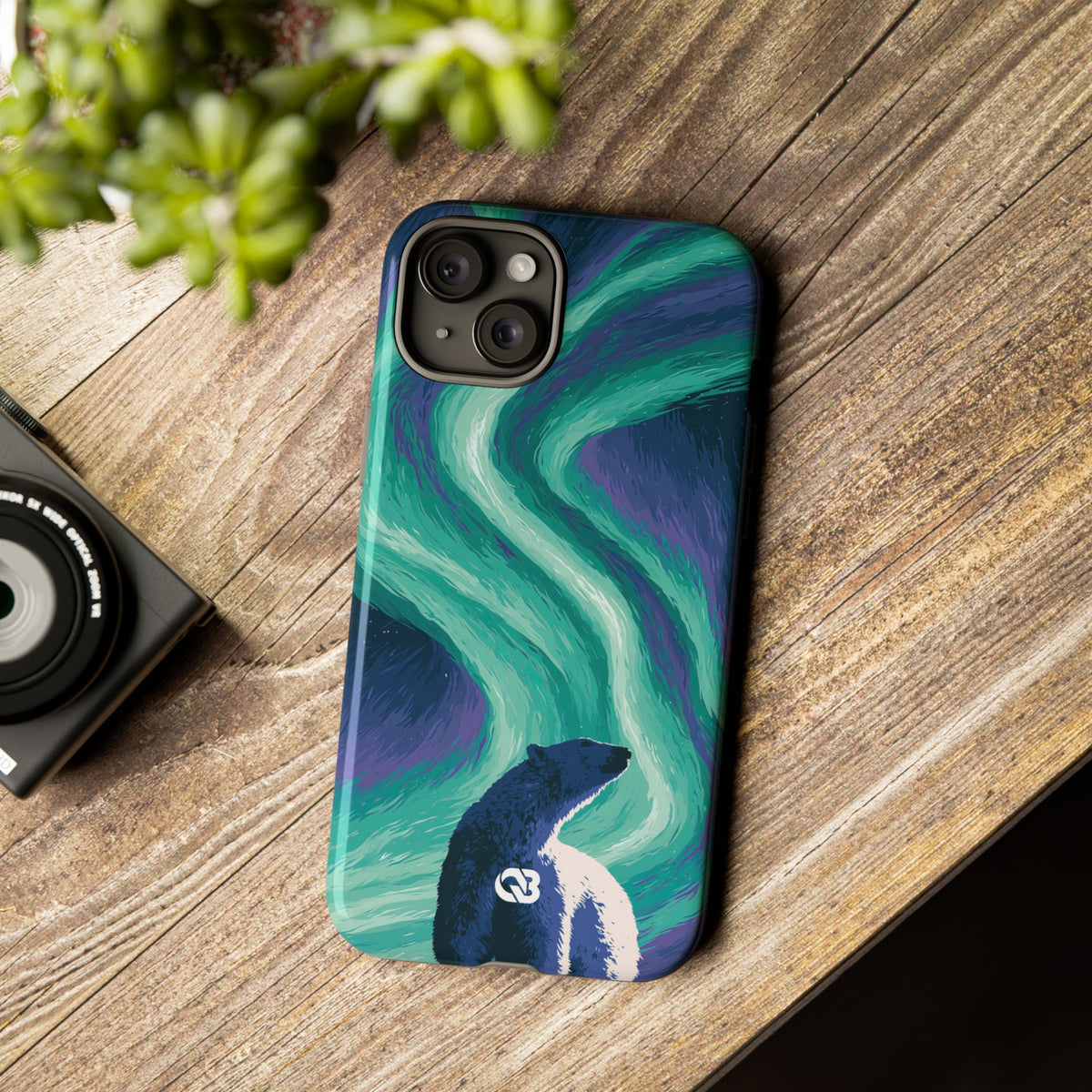Arctic Aurora Bear · Tough Phone Case for iPhone · Teal