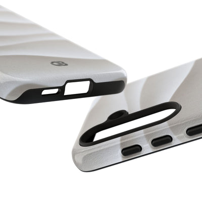 White Tough Phone Case for Samsung - Arctic Flow Ridges