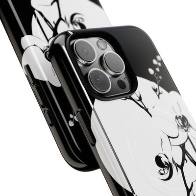 Black Tough 2.0 Magsafe Phone Case for iPhone - Lunar Orchid Grid