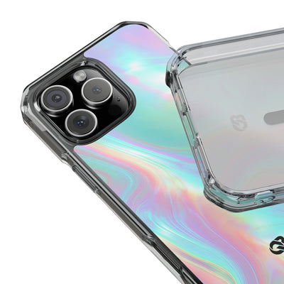 Prismatic Liquid Light · Clear Impact Magnetic Phone Case for iPhone · Teal