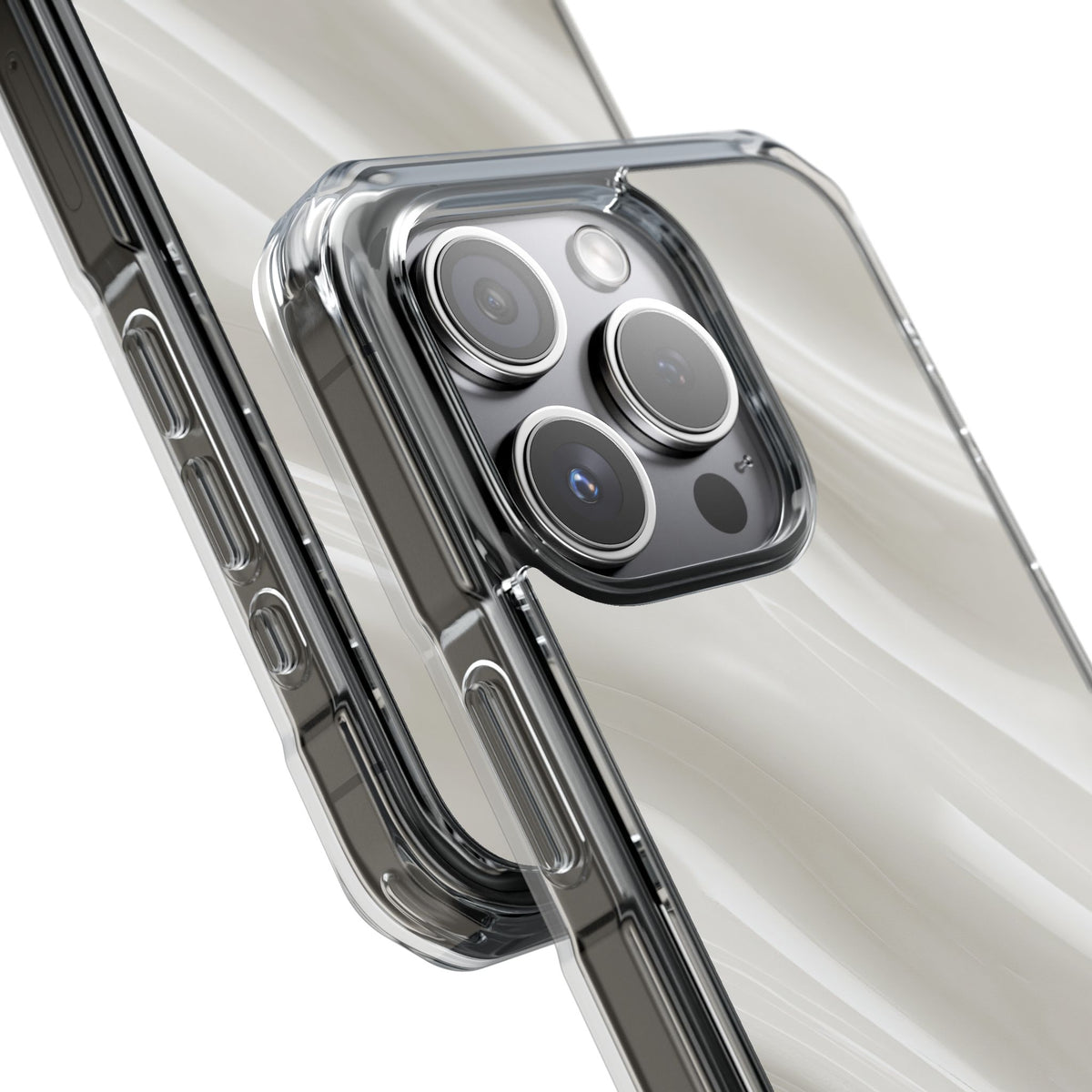 Liquid Enamel Fold · Clear Impact Magnetic Phone Case for iPhone ·  White