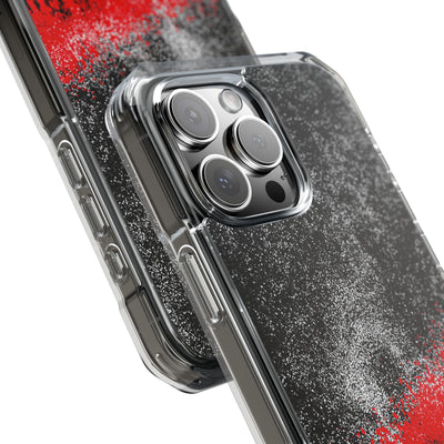 Crimson Noir Drip · Clear Impact Magnetic Phone Case for iPhone ·  Black