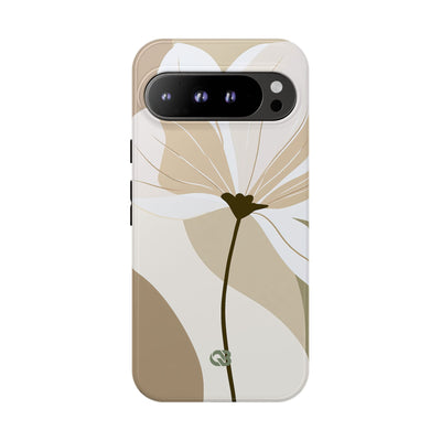 Beige Tough Phone Case for Google Pixel - Sage Linen Magnolia