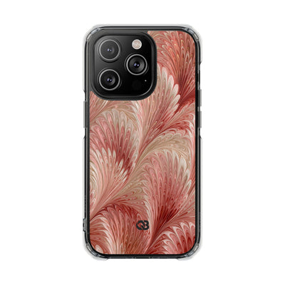 Blush Petal Plume · Clear Impact Magnetic Phone Case for iPhone · Pink