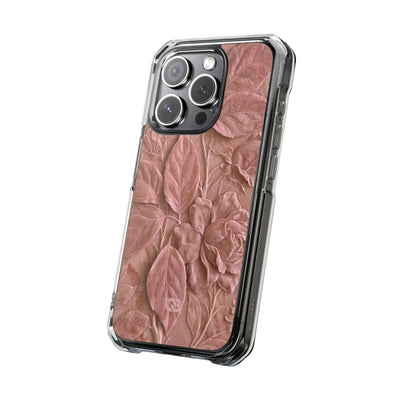 Blush Rose Relief · Clear Impact Magnetic Phone Case for iPhone · Pink