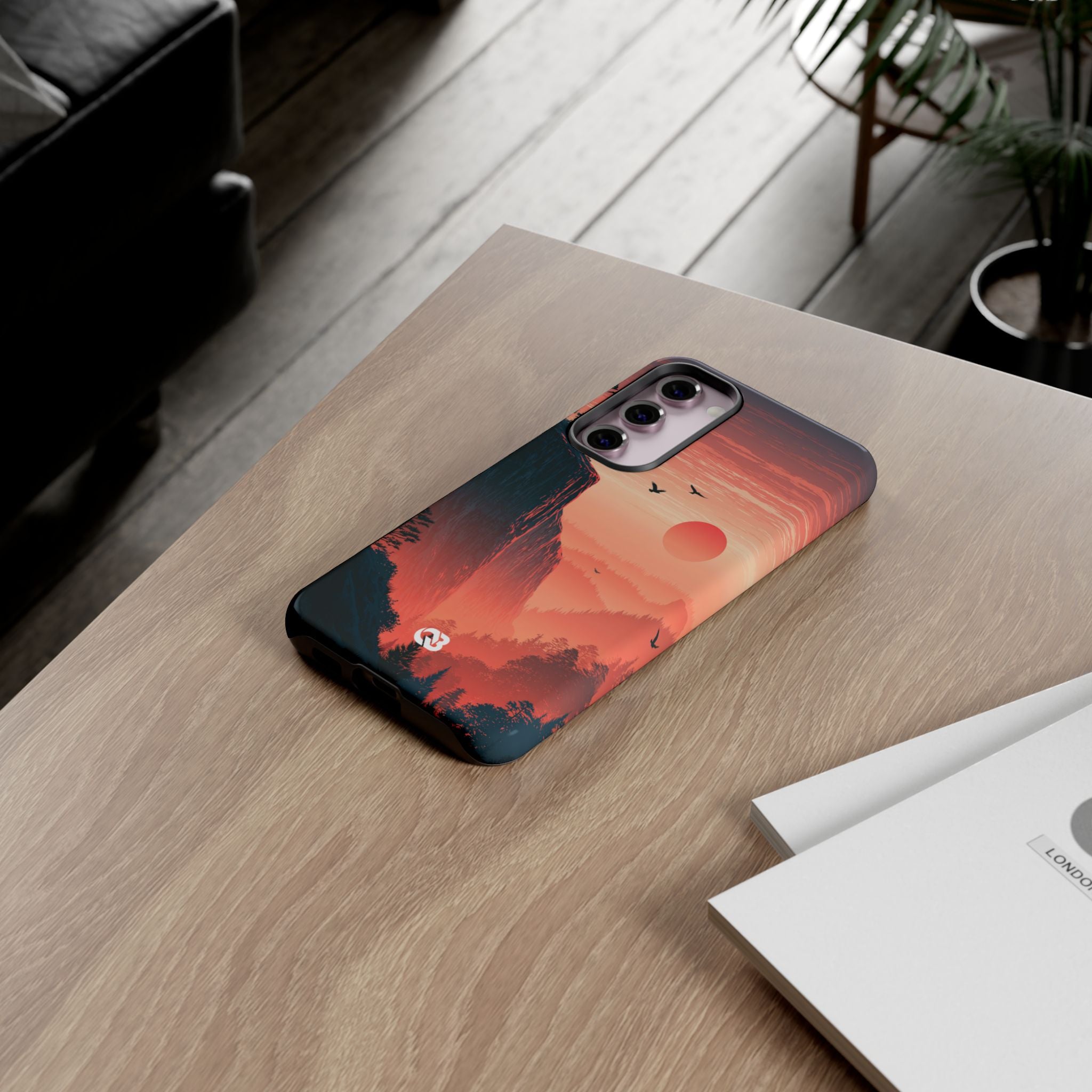 Orange Tough Phone Case for Samsung - Crimson Ridge Flight