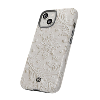 Ivory Baroque Relief · Tough Phone Case for iPhone · White