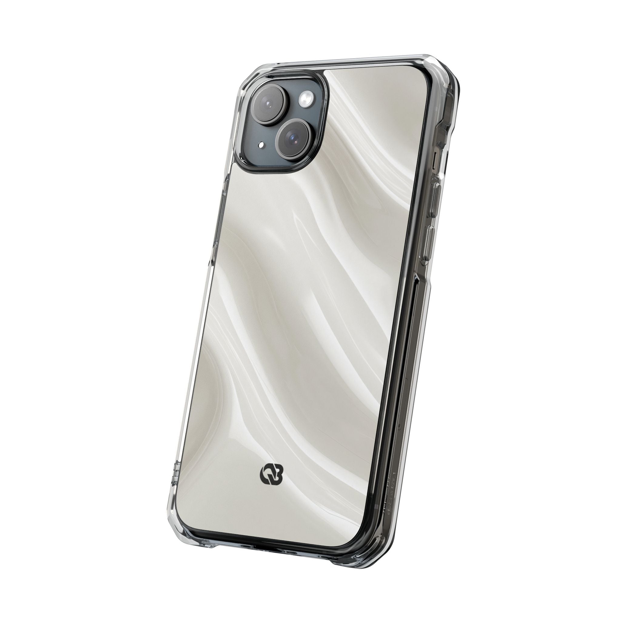 White Impact MagSafe Phone Case for iPhone - Polished Ivory Wave