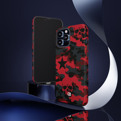 Crimson Skull Camo · Tough Phone Case for iPhone · Red