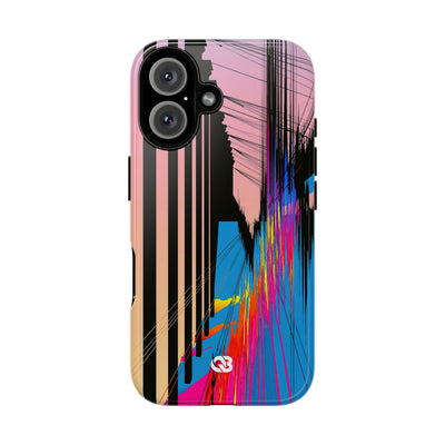 Blue Tough Phone Case for iPhone - Fractured Data Skyline