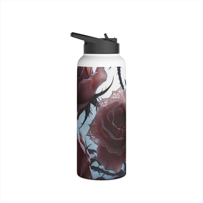 Lace Rose Moonlight - Stainless Steel Water Bottle