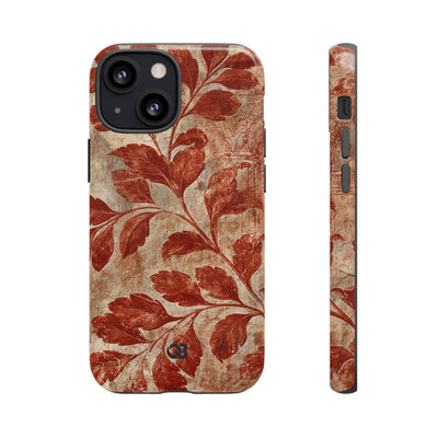 Terracotta Botanical Fresco · Tough Phone Case for iPhone · Red
