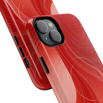 Red Tough 2.0 Magsafe Phone Case for iPhone - Crimson Silk Strands