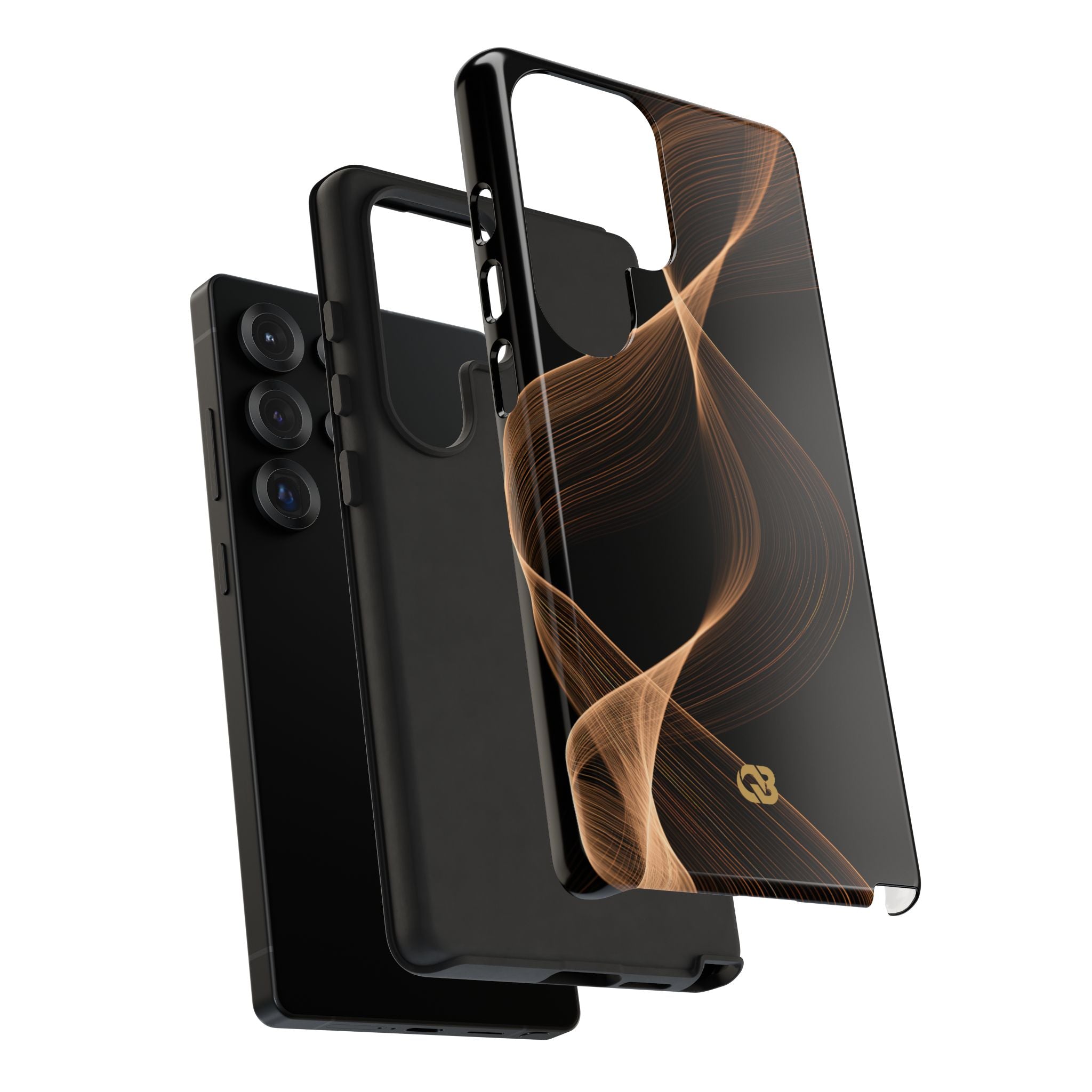 Brown Tough Phone Case for Samsung - Copper Silk Wave