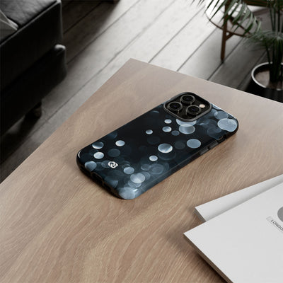 Black Tough Phone Case for iPhone - Silver Orbit Glow
