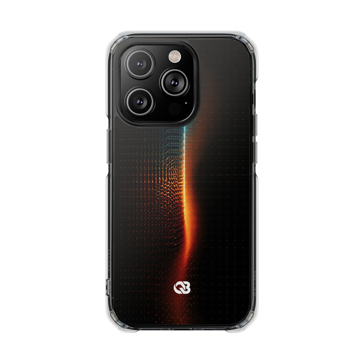 Luminous Refraction Grid · Clear Impact Magnetic Phone Case for iPhone · Black