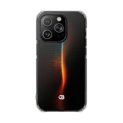 Luminous Refraction Grid · Clear Impact Magnetic Phone Case for iPhone · Black