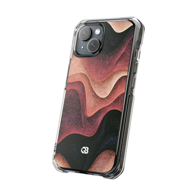 Rose Contour Waves · Clear Impact Magnetic Phone Case for iPhone · Pink