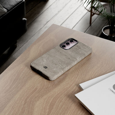 Grey Tough Phone Case for Samsung - Brutalist Stone Grit