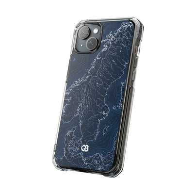 Nordic Contour Chart · Clear Impact Magnetic Phone Case for iPhone · Blue