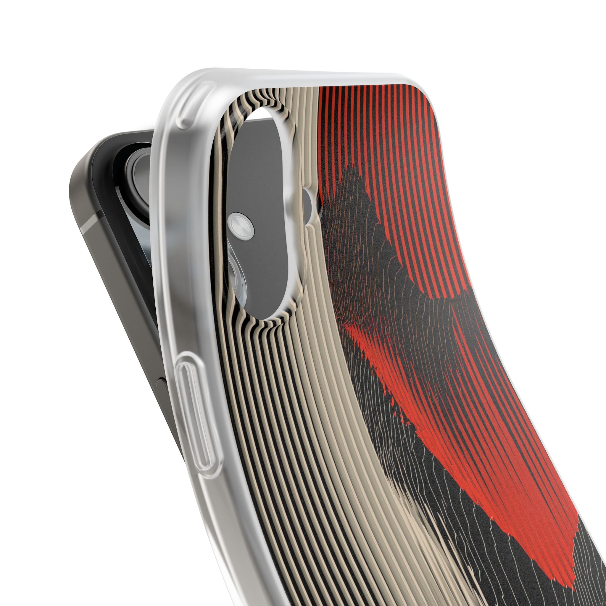 Red Lite Phone Case for iPhone - Crimson Pulse Topo