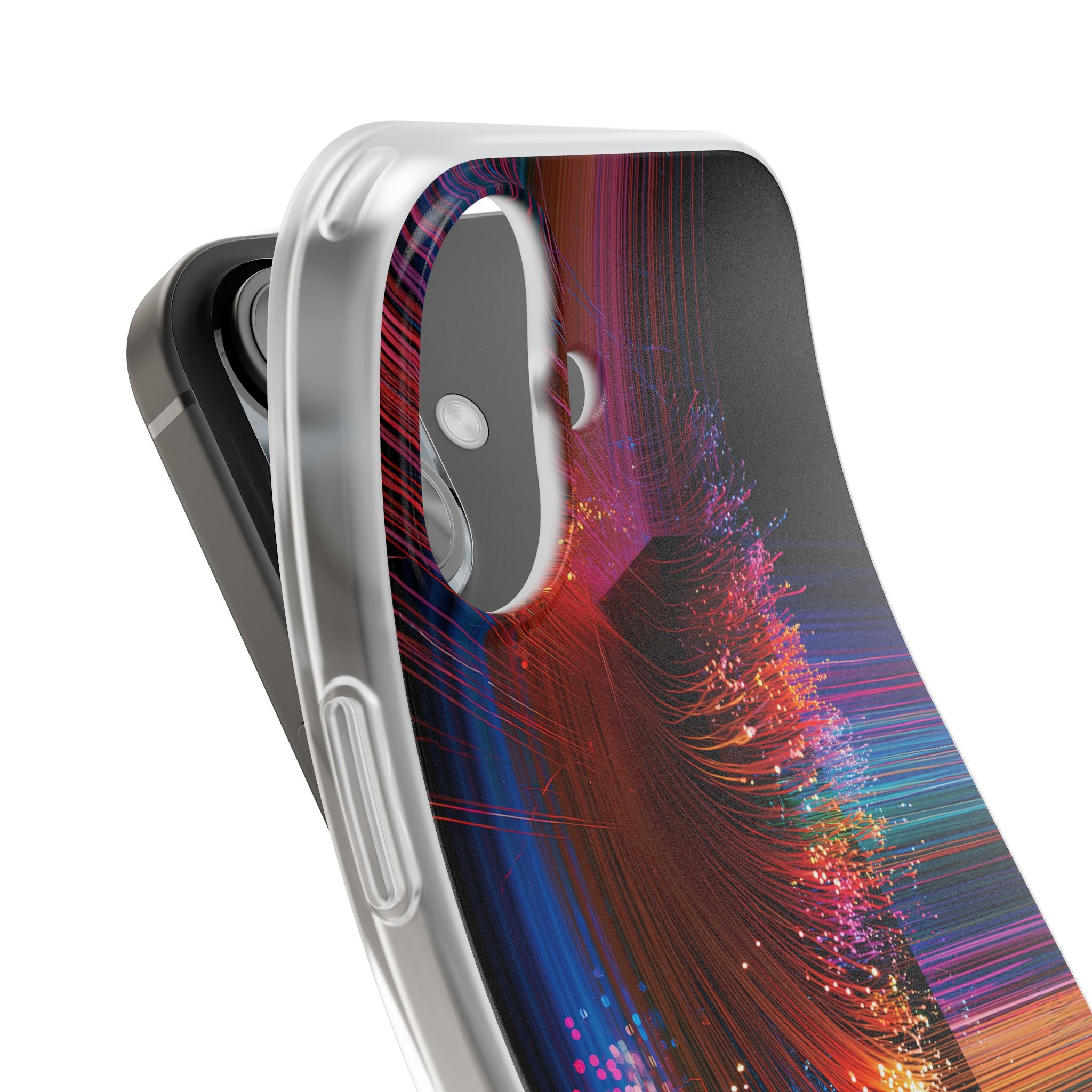 Black Lite Phone Case for iPhone - Cyber Optic Streak