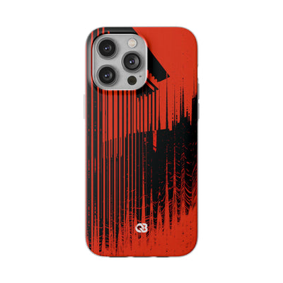 Red Lite Phone Case for iPhone - Crimson Brutalist Distortion