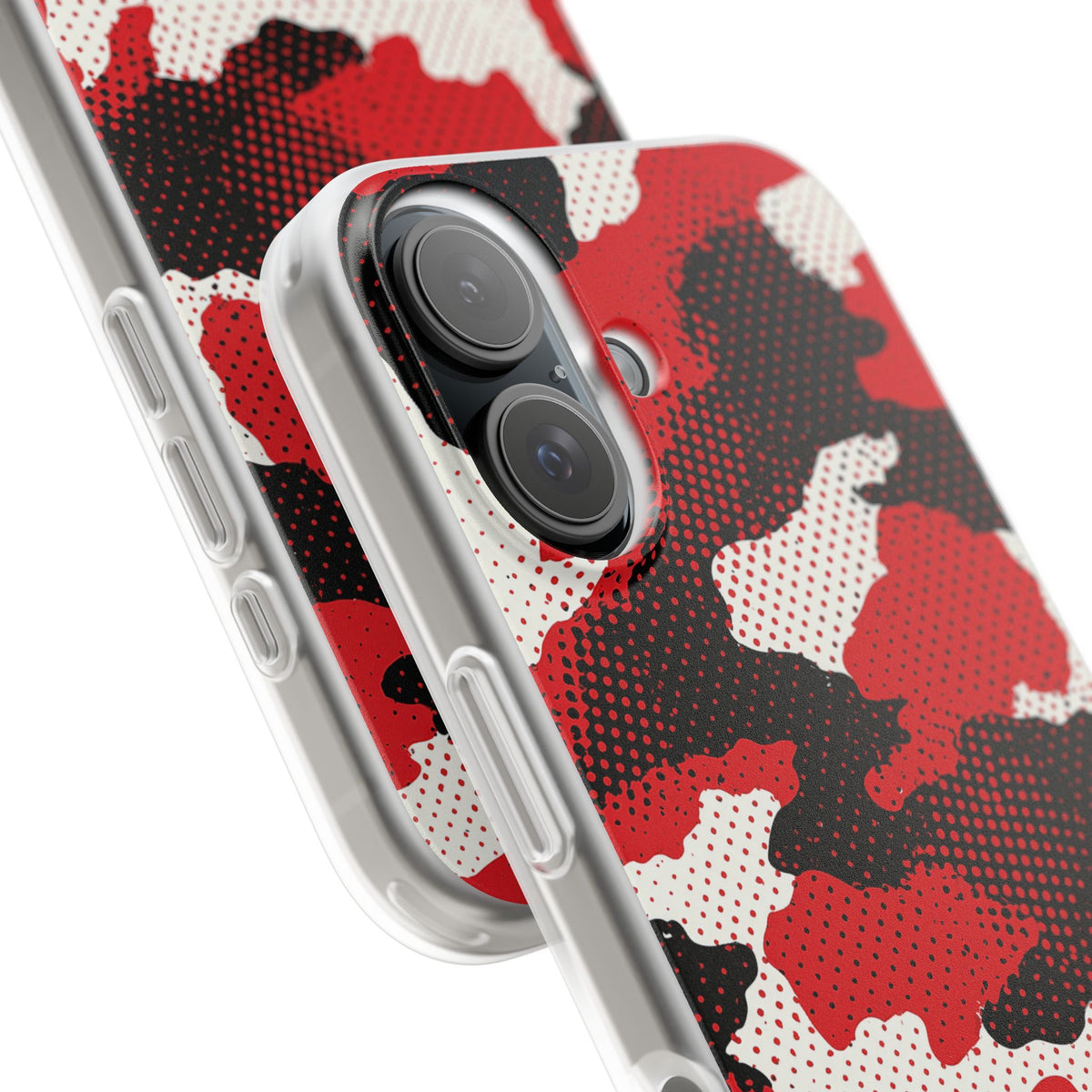 Crimson Halftone Camo · Lite Phone Case for iPhone ·  Red