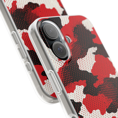 Crimson Halftone Camo · Lite Phone Case for iPhone ·  Red