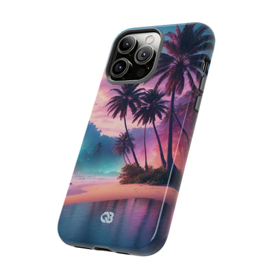 Neon Shore Palms · Tough Handyhülle für iPhone