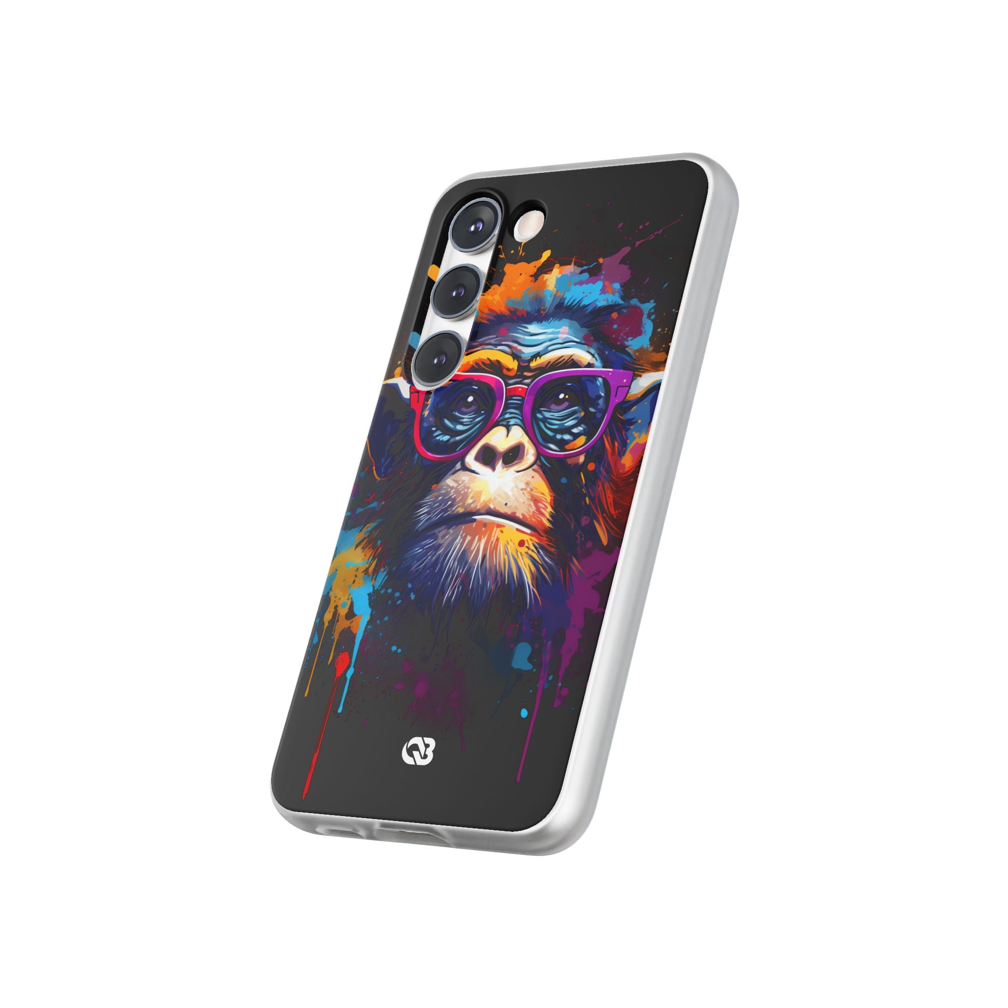 Neon Splatter Primate · Soft Telefoncover til Samsung