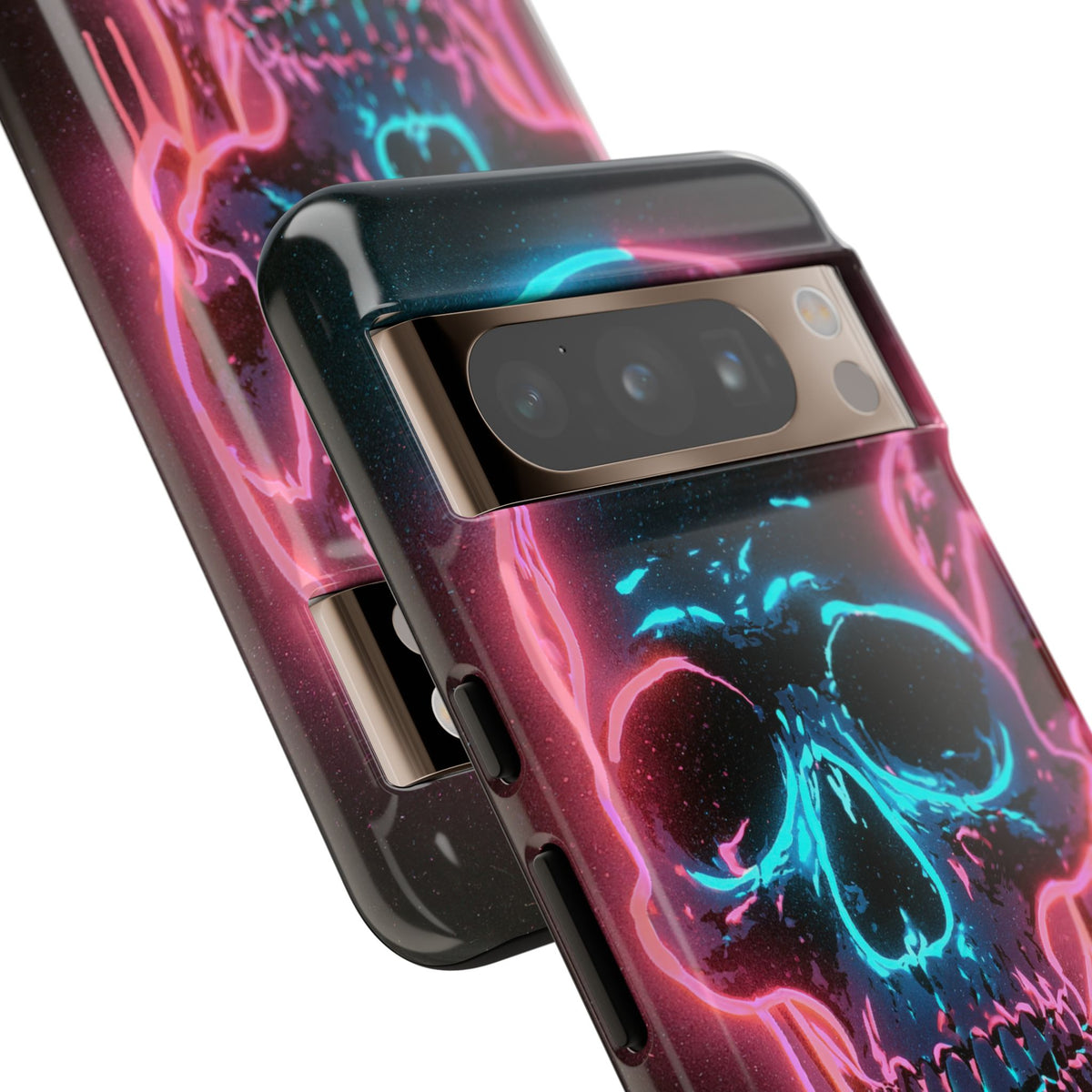 Neon Drip Skull · Tough Phone Case for Pixel ·  Black