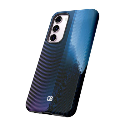 Blue Tough Phone Case for Samsung - Indigo Distortion Wave