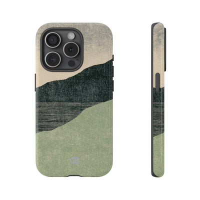Green Tough Phone Case for iPhone - Moss Ridge Grain