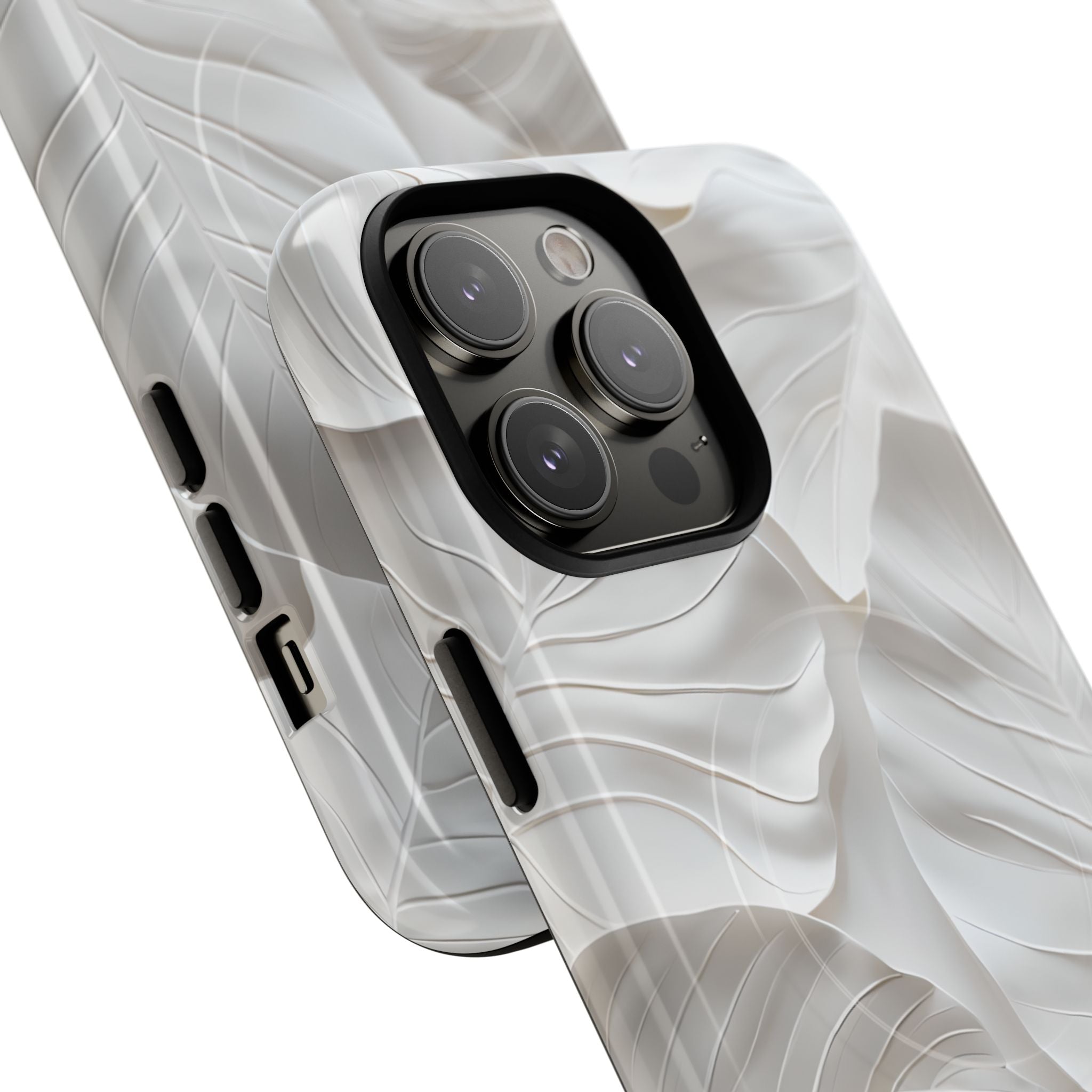 Sculpted Ivory Leaves · Tough+ Hoesje voor iPhone · Magsafe