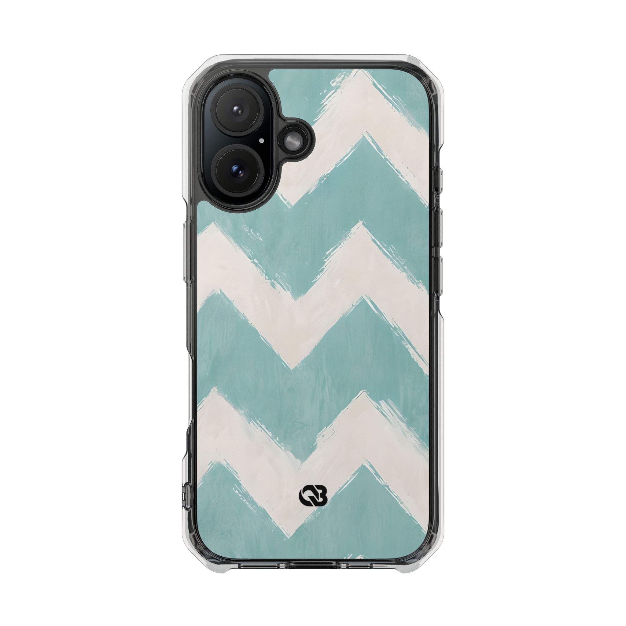 Teal Painted Chevron · Impact Coque de téléphone pour iPhone · Magsafe