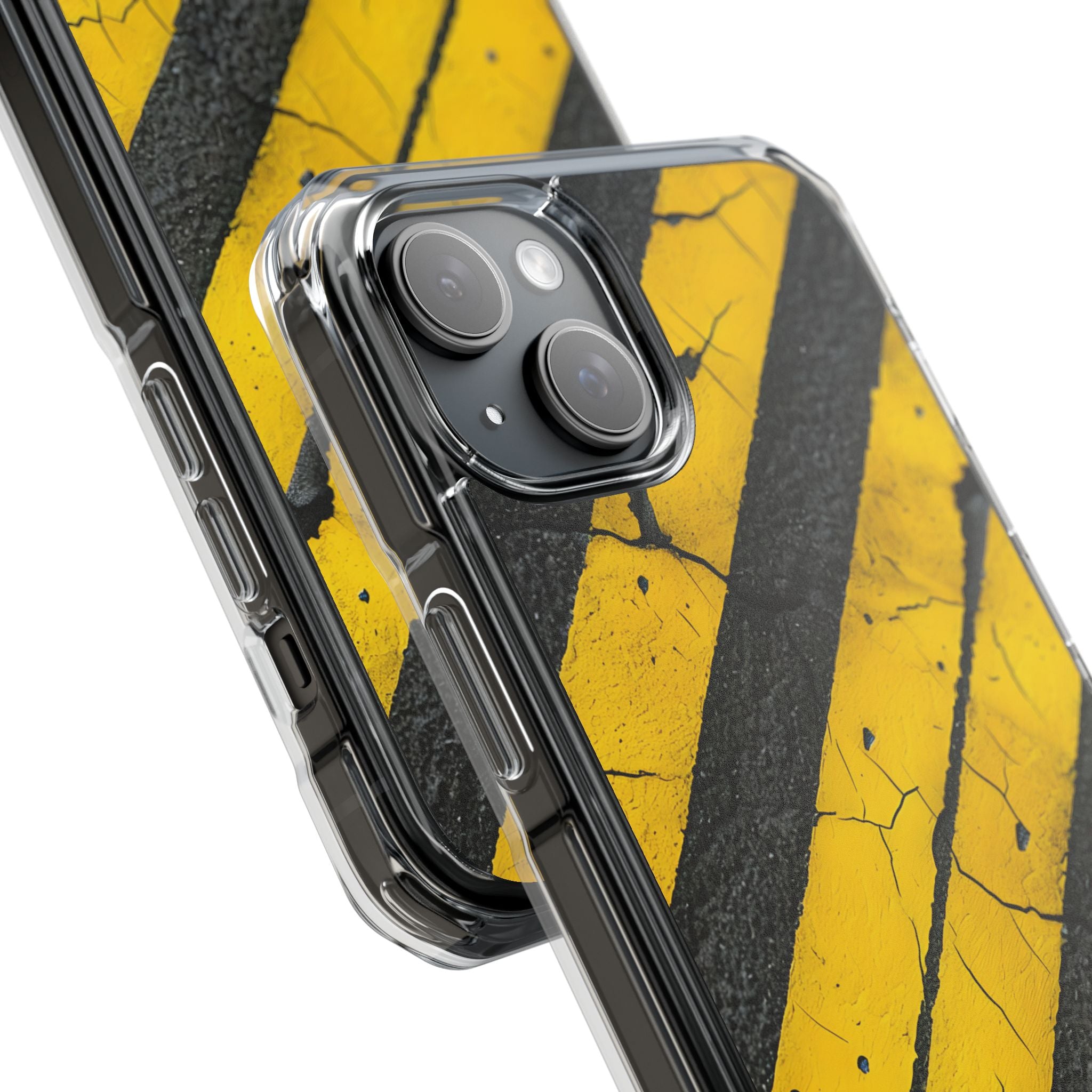 Cracked Hazard Stripes · Impact Telefoncover for iPhone · Magsafe