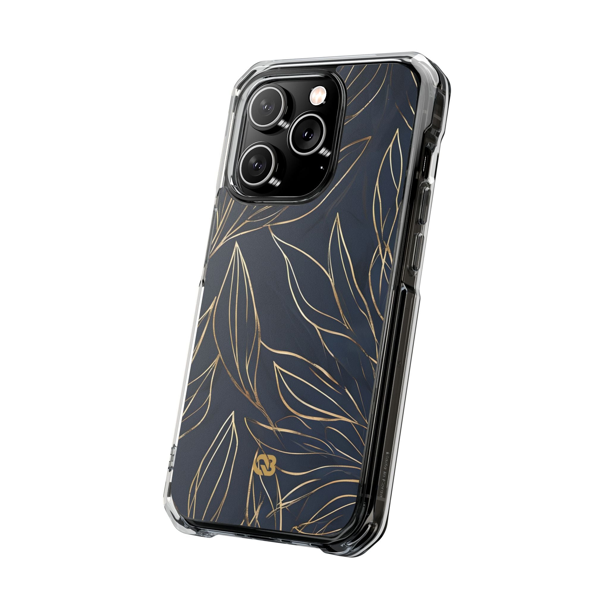 Gilded Navy Foliage · Impact Coque de téléphone pour iPhone · Magsafe