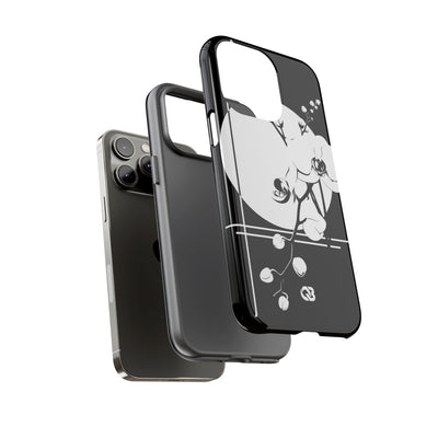 Black Tough Phone Case for iPhone - Lunar Orchid Grid