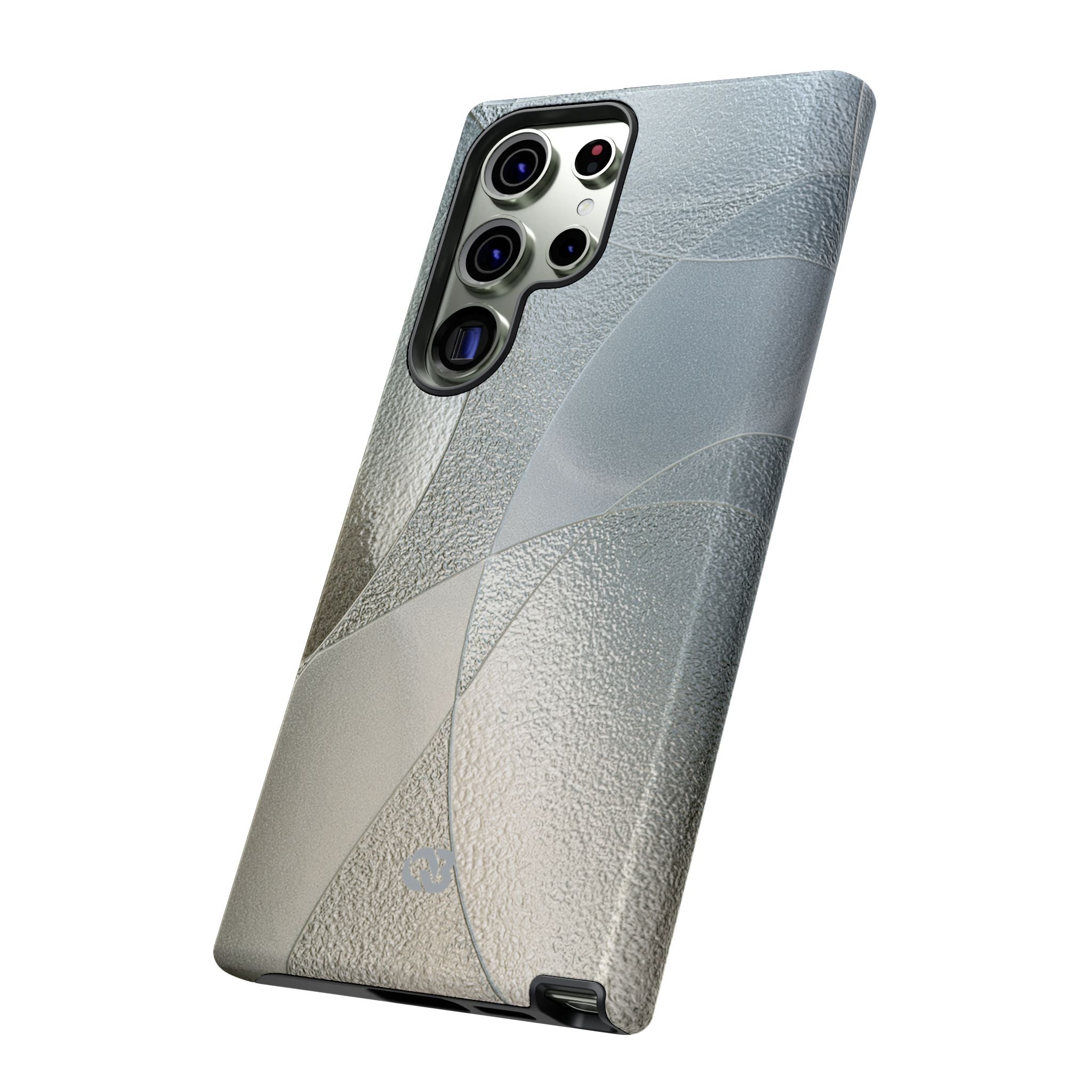 Silver Tough Phone Case for Samsung - Frosted Silver Mosaic