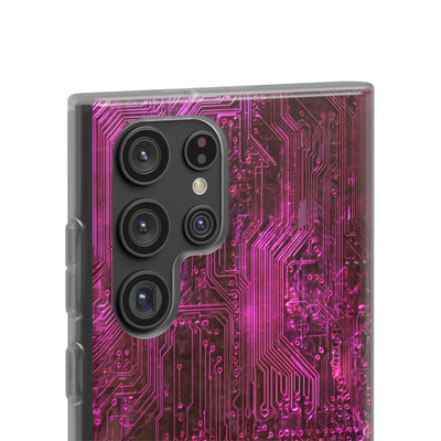 Magenta Circuit Trace · Lite Phone Case for Samsung · Pink