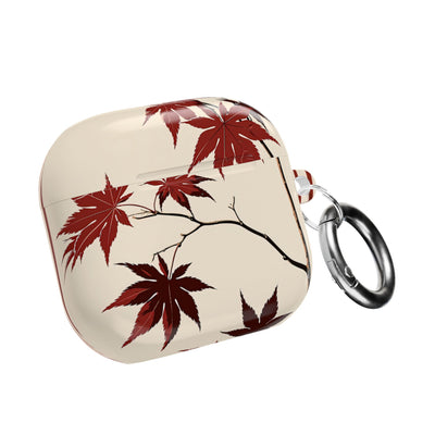 Crimson Maple Branch · Hard Case for AirPods & AirPods Pro · Beige