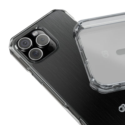 Obsidian Brushed Steel · Clear Impact Magnetic Phone Case for iPhone ·  Black