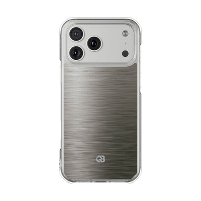 Grey Impact MagSafe Phone Case for iPhone - Brushed Industrial Steel