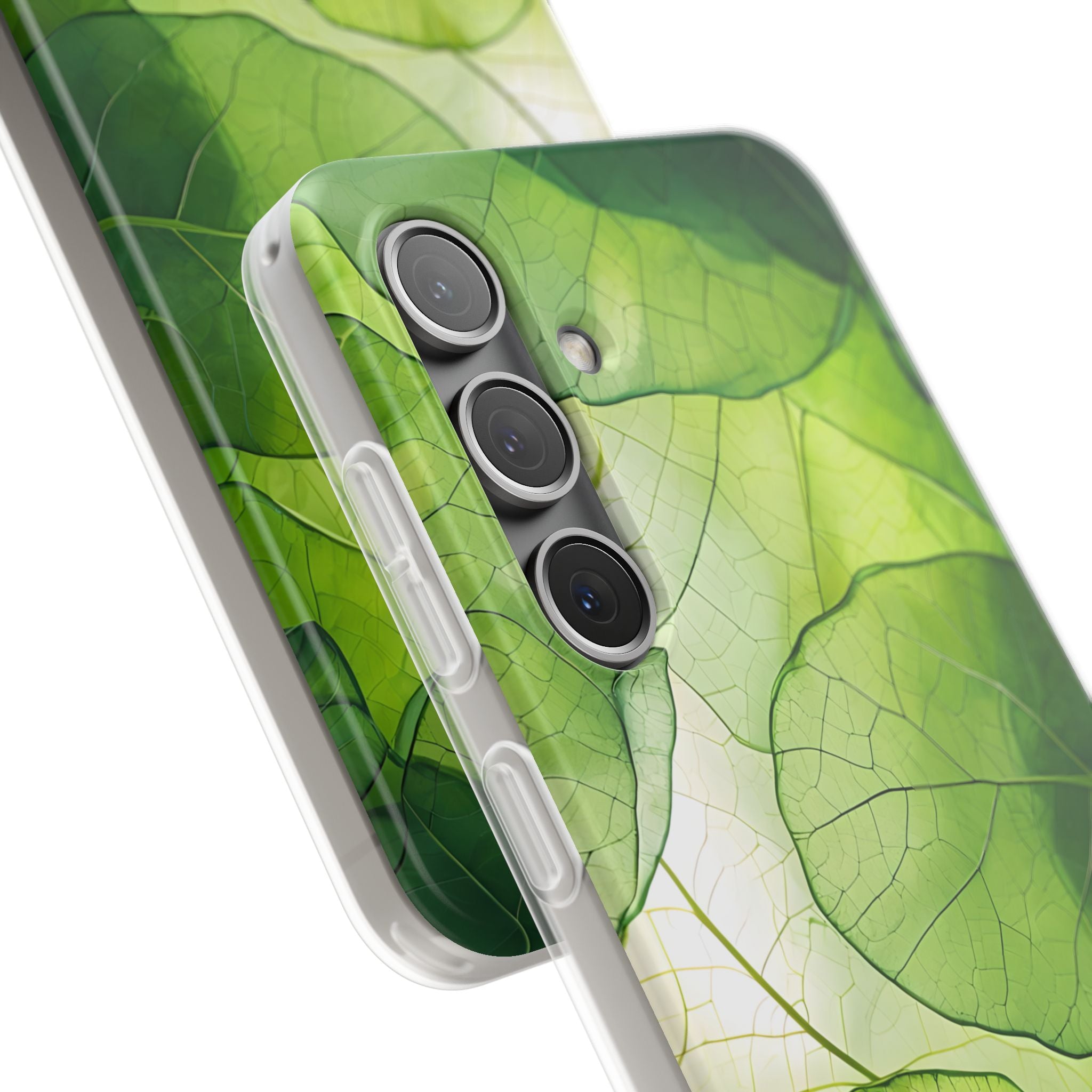 Emerald Leaf Veins · Soft Phone Case for Samsung