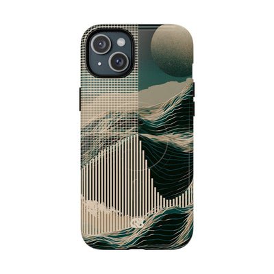Green Tough 2.0 Magsafe Phone Case for iPhone - Lunar Moss Topography