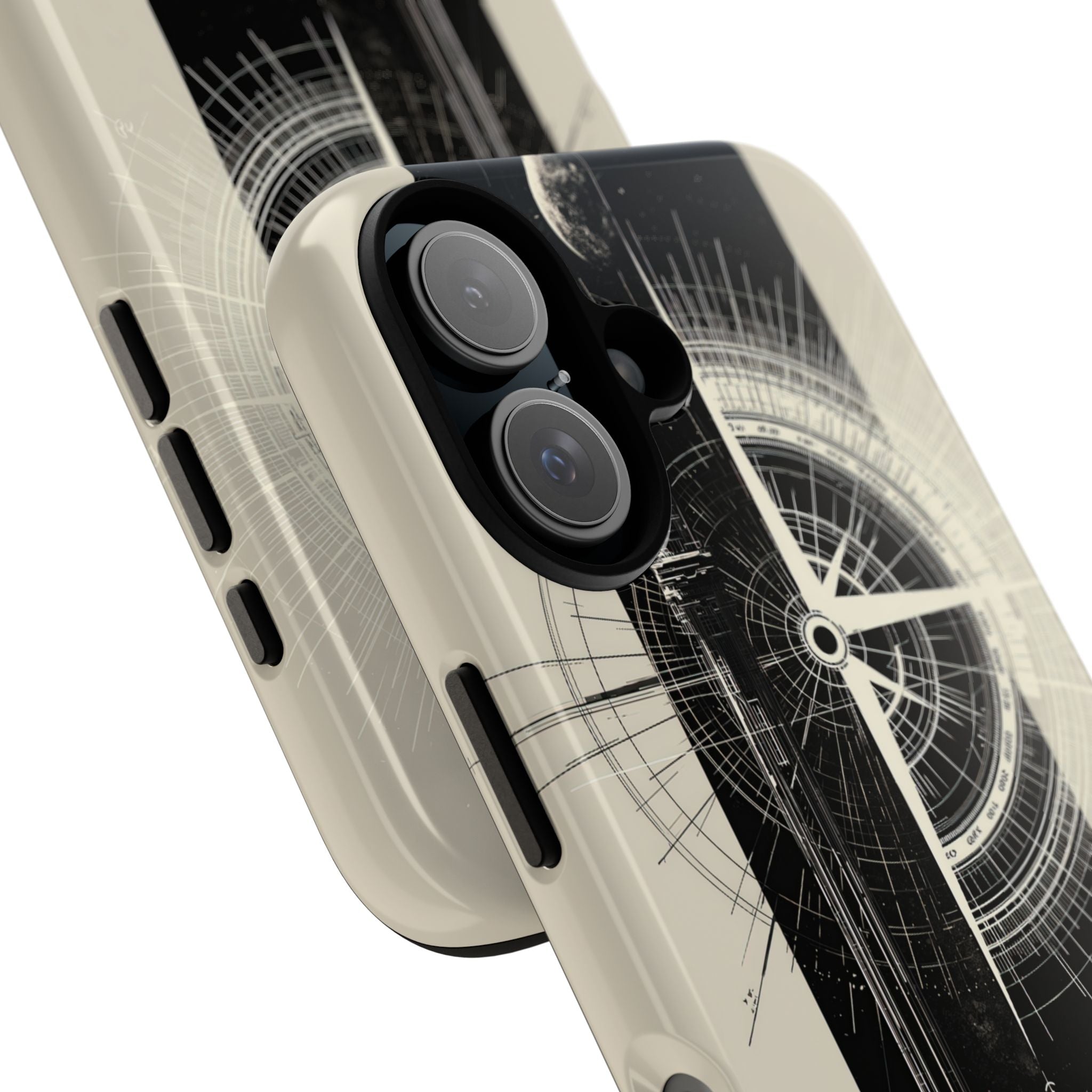 Beige Tough Phone Case for iPhone - Zenith Vector Spire