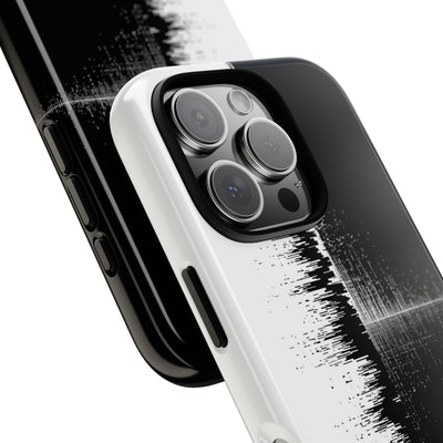 Black Tough Phone Case for iPhone - Static Signal Split