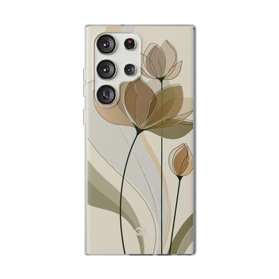 Beige Lite Phone Case for Samsung - Muted Ochre Petals