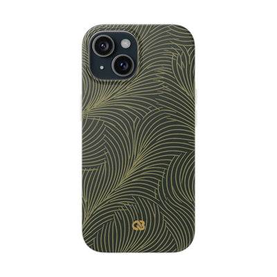 Green Lite Phone Case for iPhone - Dark Olive Plume